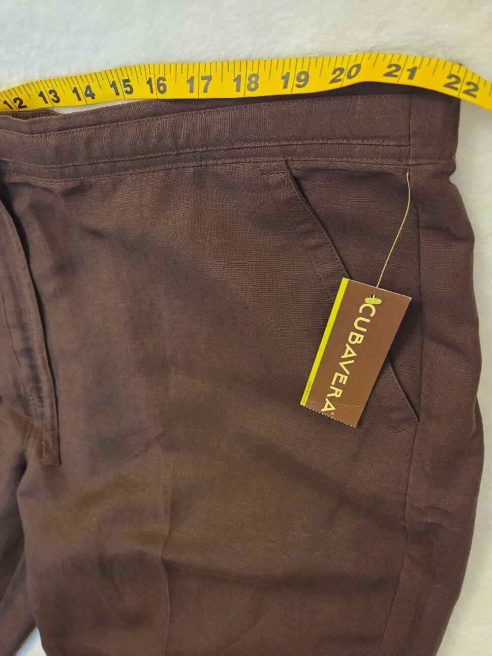 NWT Cubavera Men’s Chocolate Brown Linen Blend Drawstring Pants - XXL (44-46) - Picture 10 of 14